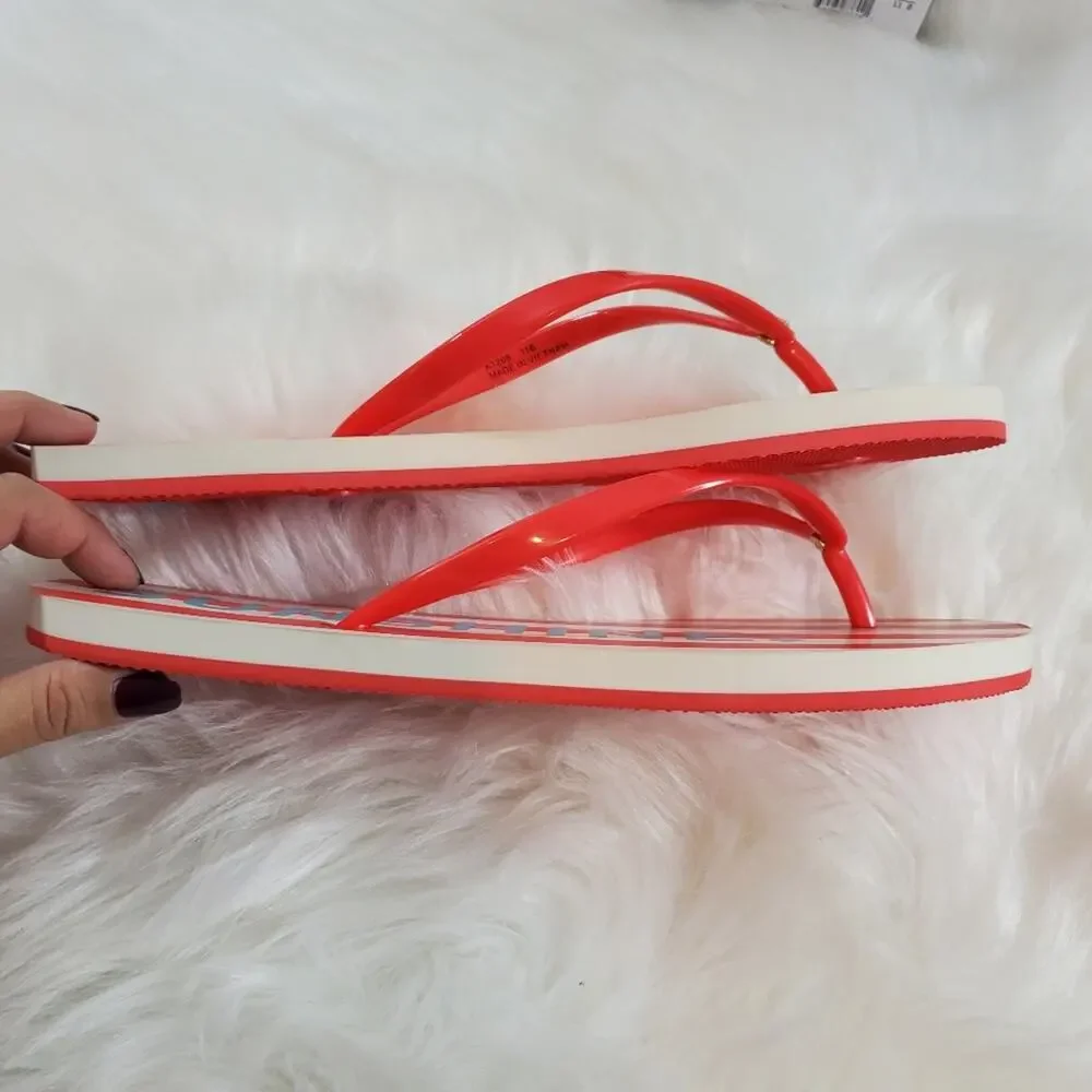 MSRP $48 Kate Spade Size 11 Feldon Tamarillo Printed Footbed Flip Flops